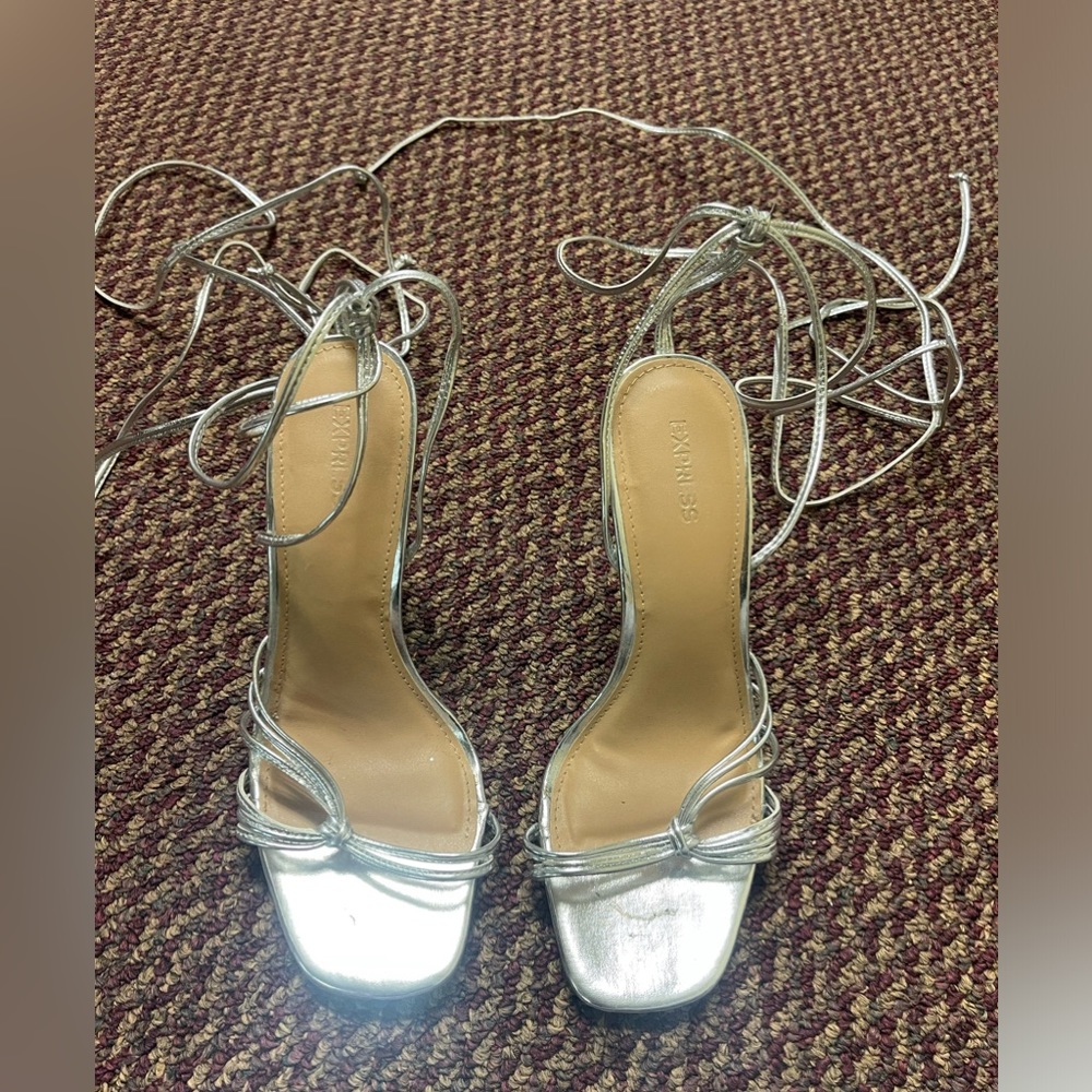 Express ankle wrap heels size 8.5